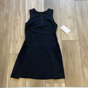 New Athleta black match point athletic Sleeveless Zip-Front Women's Dress